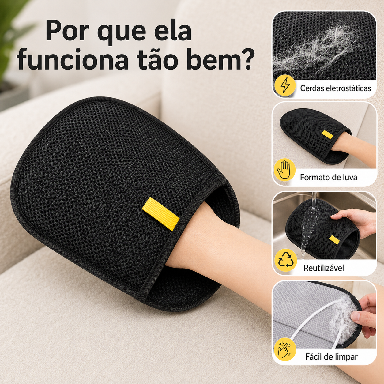 Luva Mágica Removedora de Pelos Pet